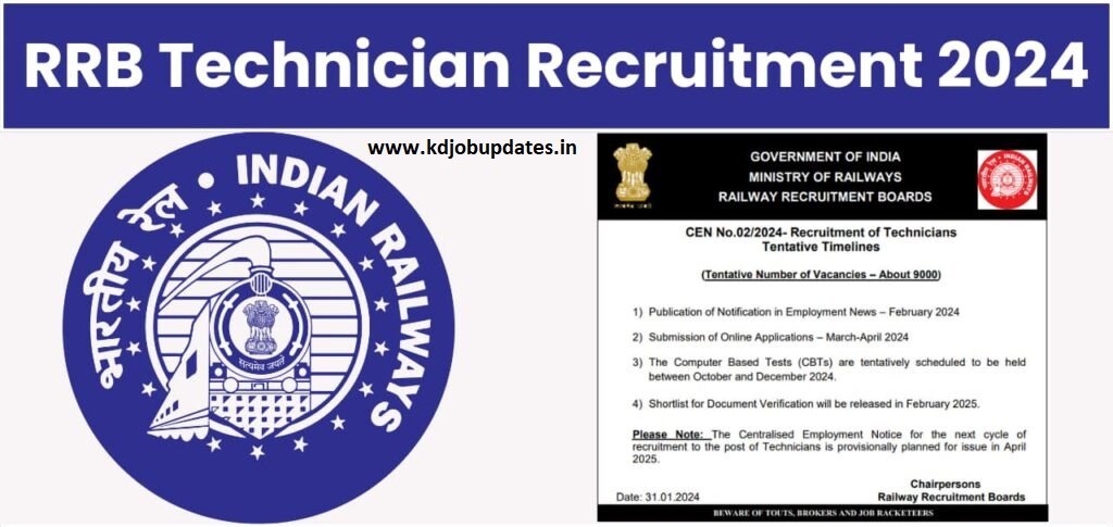 RRB Technician Recruitment 2024 - 9144 Posts Notification and Apply Now