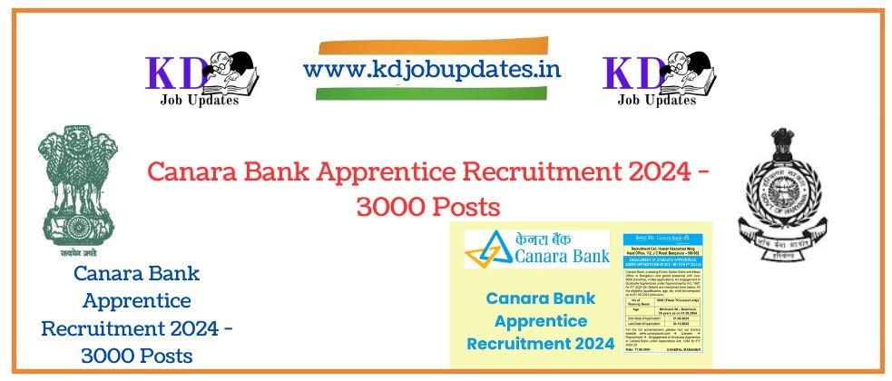 Canara Bank Apprentice Recruitment 2024 - 3000 Posts