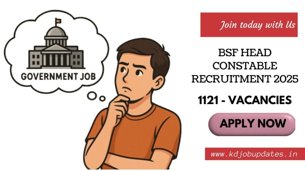 BSF Head Constable Recruitment 2025 – Apply Now for 1121 Vacancies