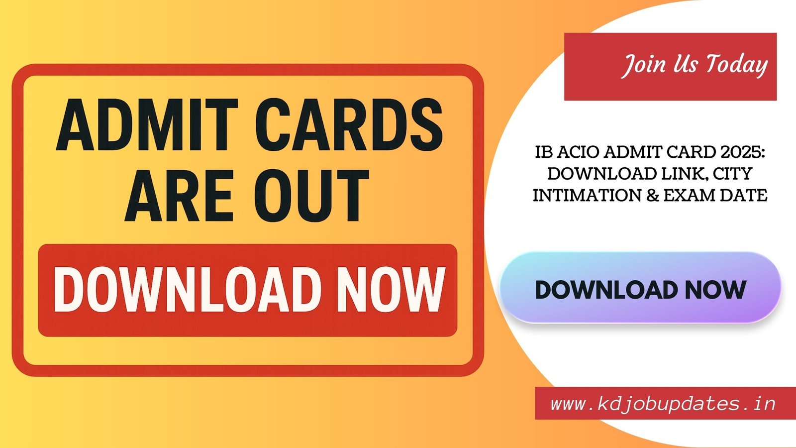 IB ACIO Admit Card 2025: Download Link, City Intimation & Exam Date